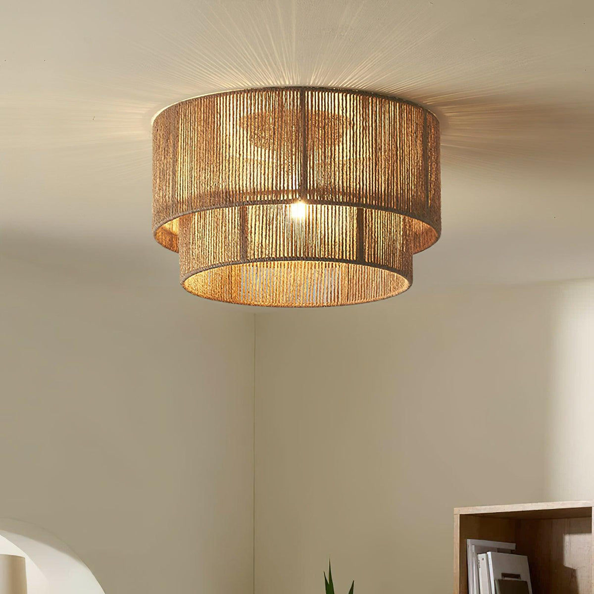Casora Classic Art Natural Rope Ceiling Light