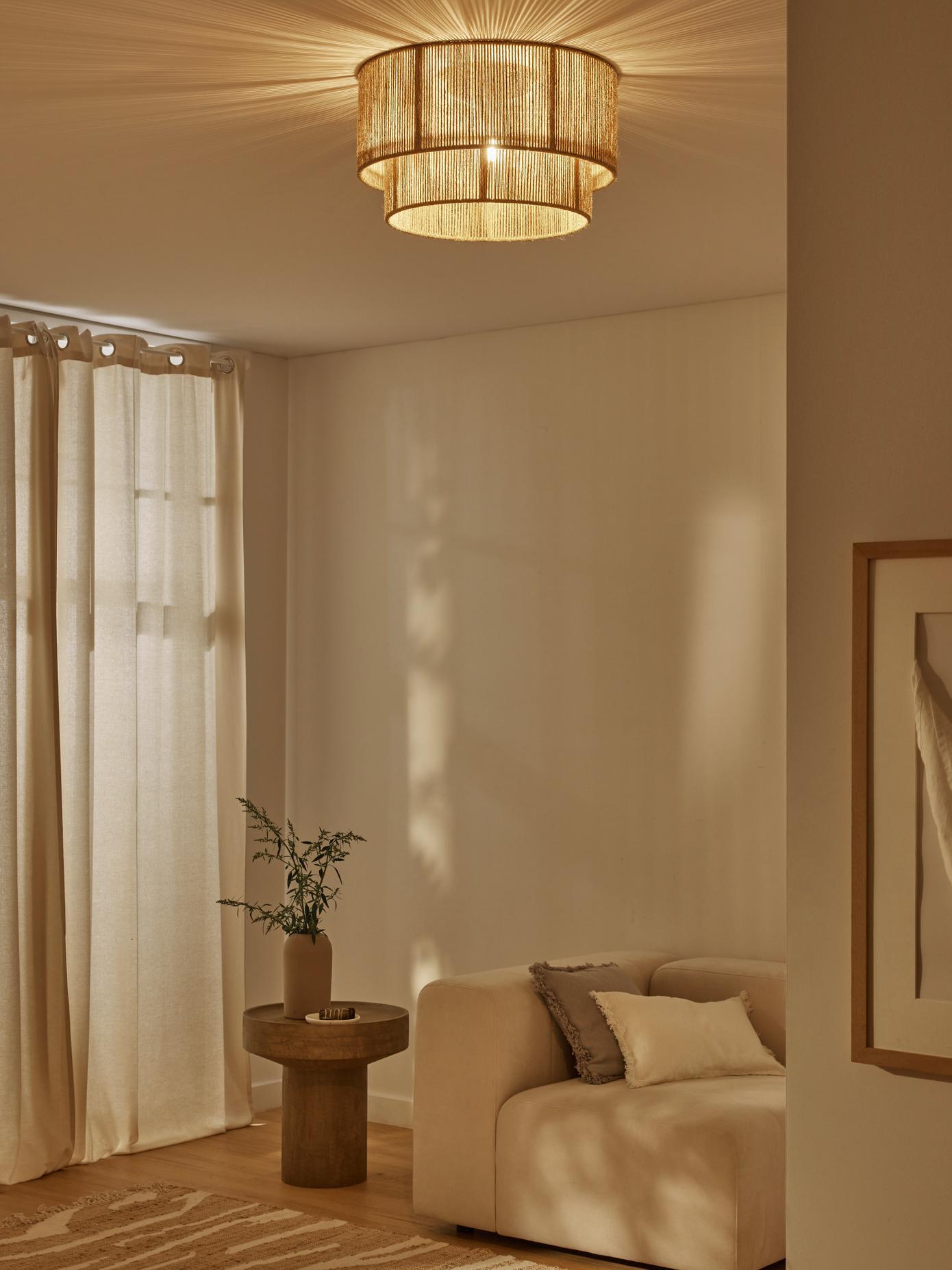 Casora Classic Art Natural Rope Ceiling Light