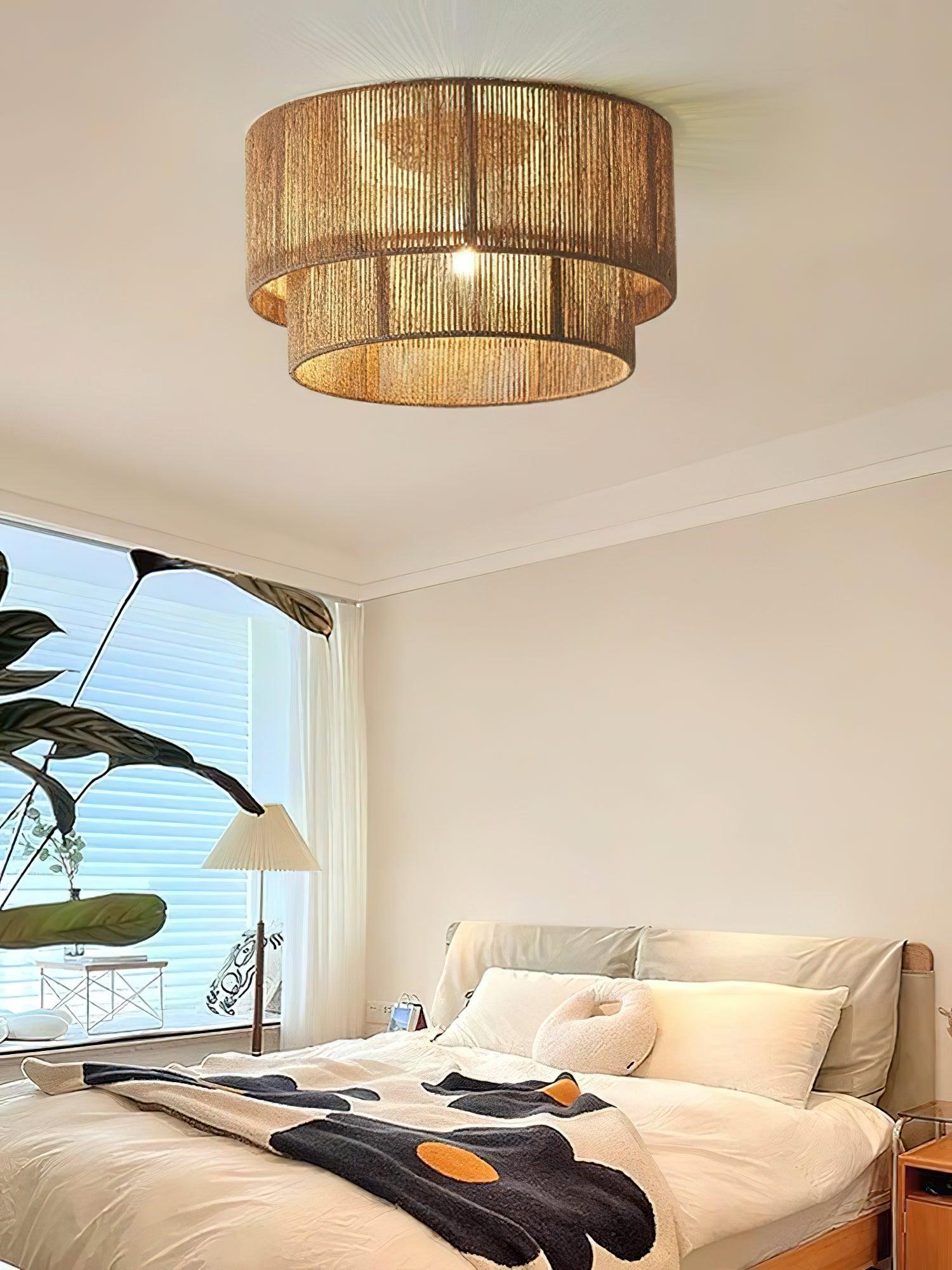 Casora Classic Art Natural Rope Ceiling Light