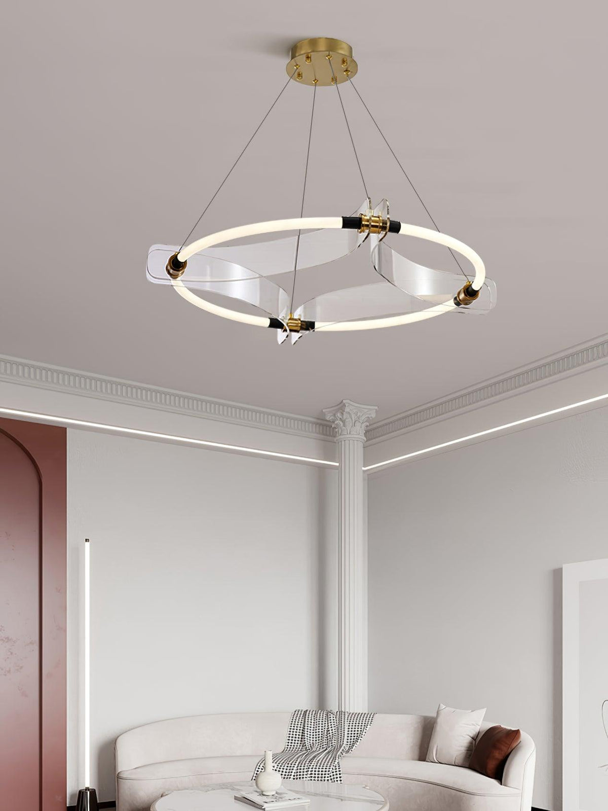 Casanine Chandelier Acrylic Gold Dining