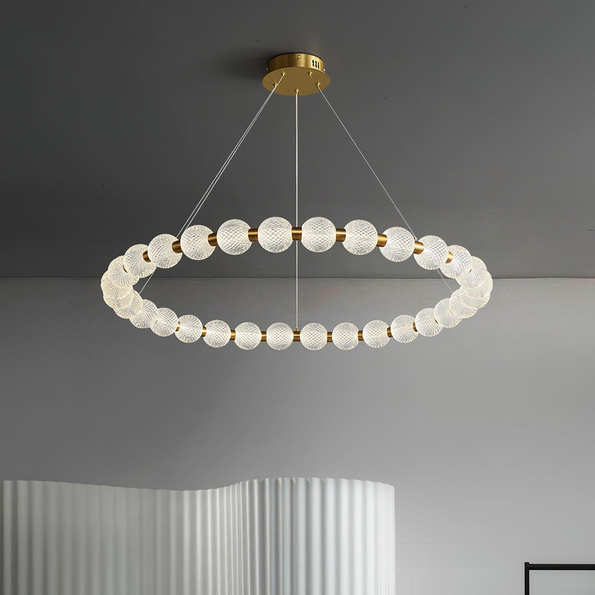 Soleena Chandelier Pearl Gold Ring Elegant