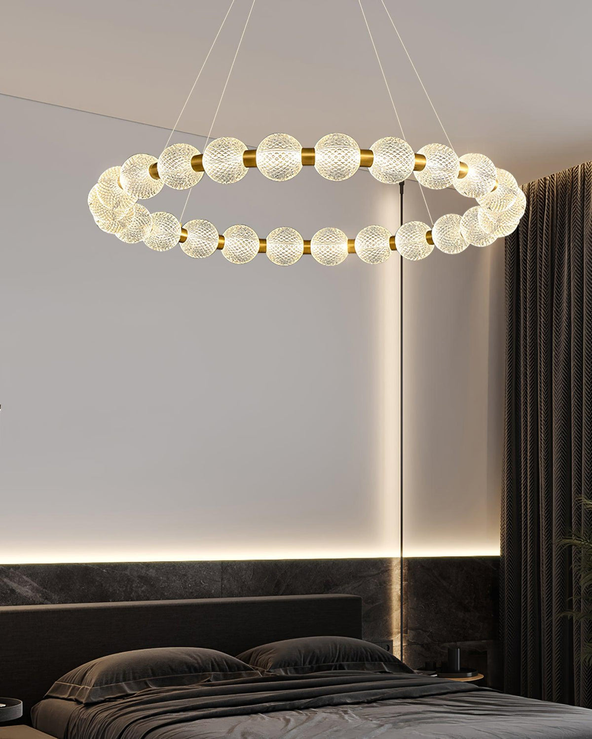 Soleena Chandelier Pearl Gold Ring Elegant