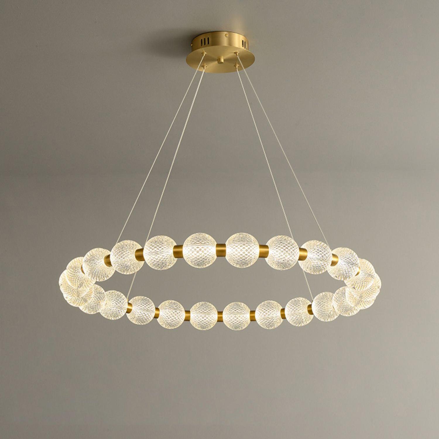 Soleena Chandelier Pearl Gold Ring Elegant