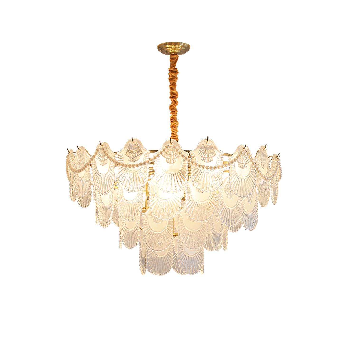 Liorelelle Chandelier Pearl Glass Shell
