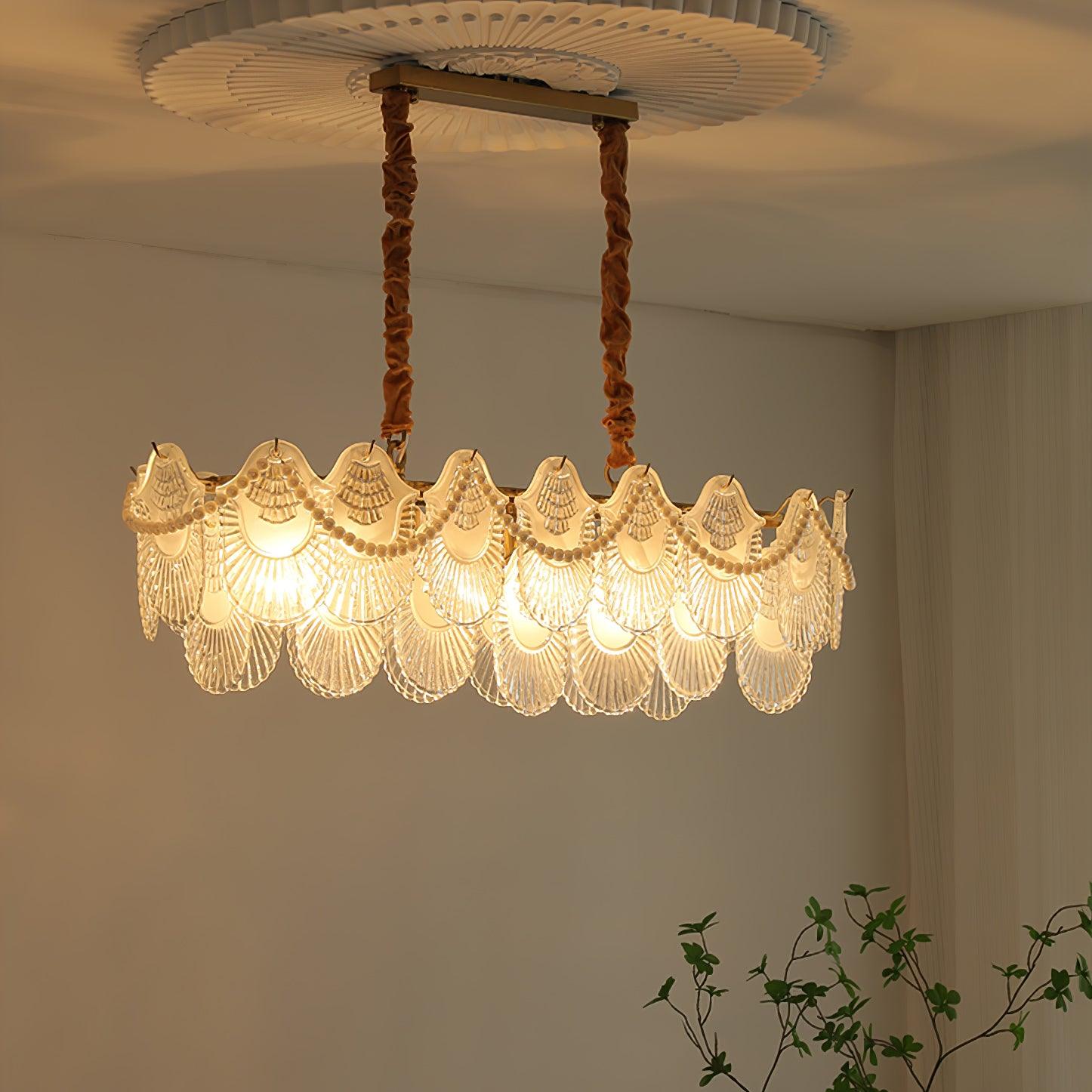 Liorelelle Chandelier Pearl Glass Shell