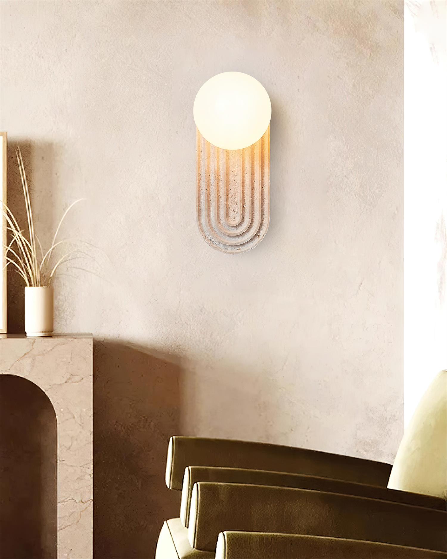 Pebivo Travertine Wall Lamp - Neutral Decor