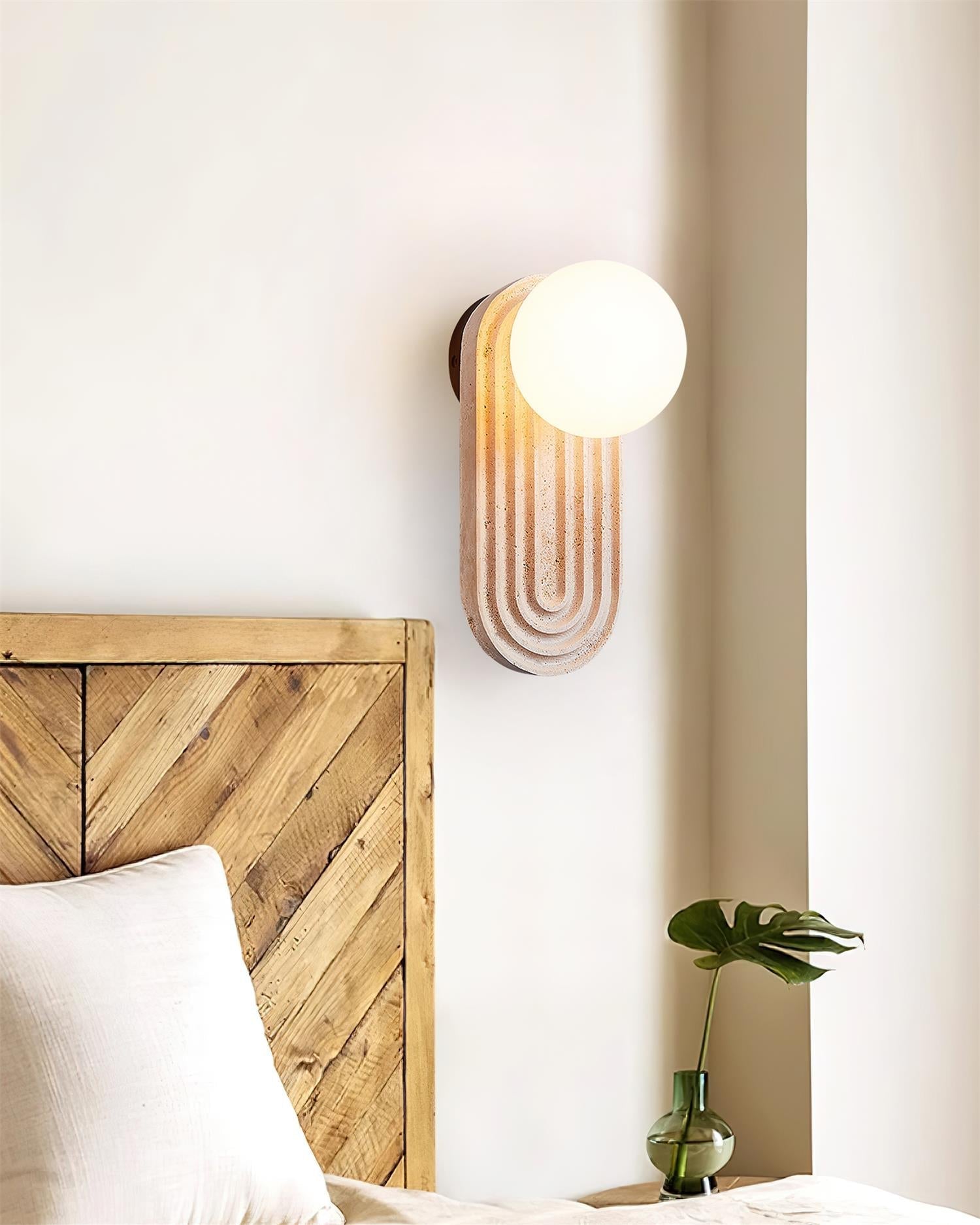Pebivo Travertine Wall Lamp - Neutral Decor