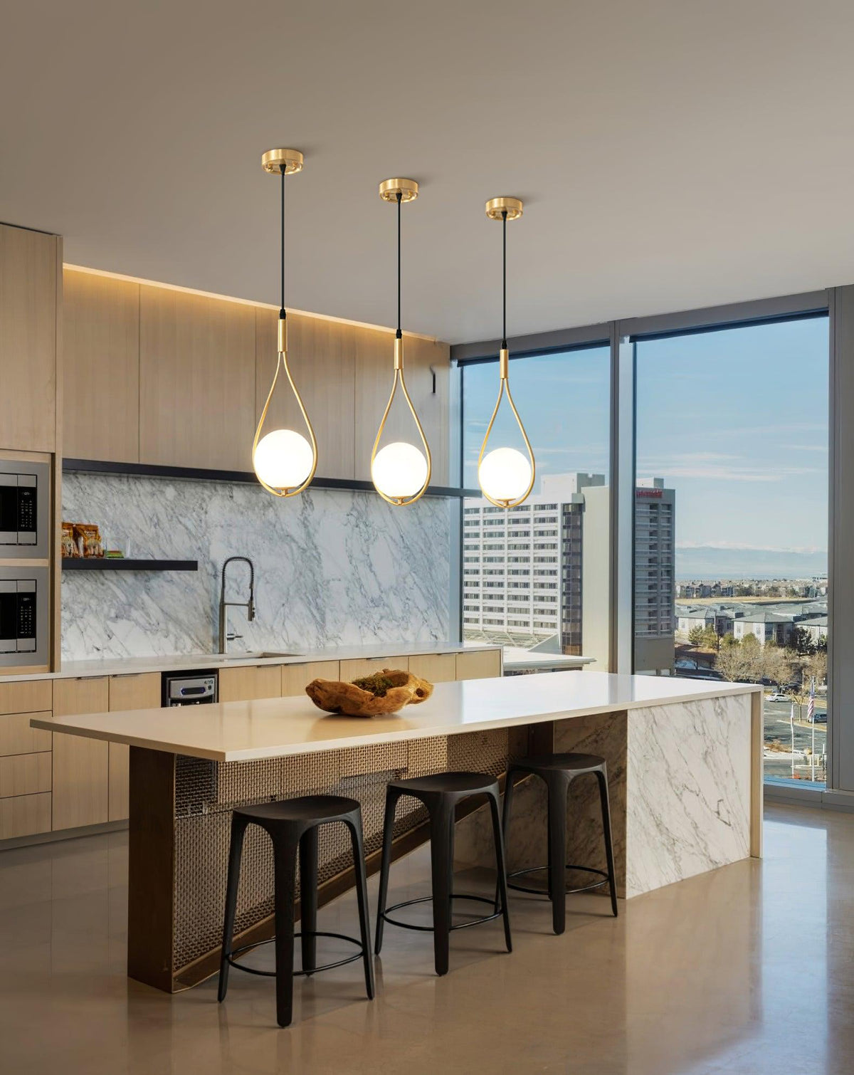 Droplet Modern Brass Pendant Light