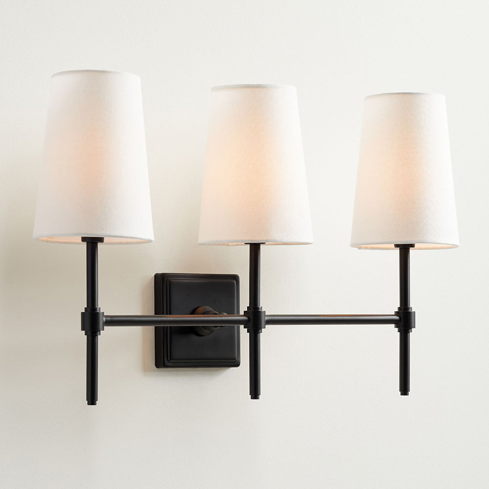 Vicarara Vintage Industrial Brass Fabric Wall Lamp - Neutral Decor