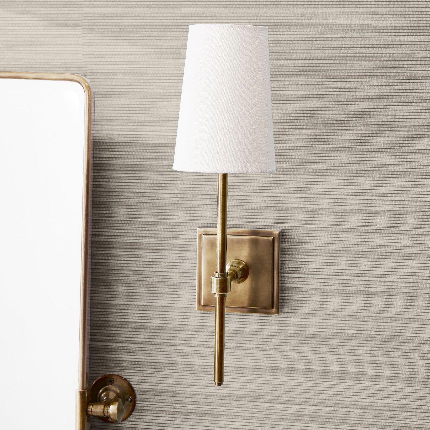 Vicarara Vintage Industrial Brass Fabric Wall Lamp - Neutral Decor