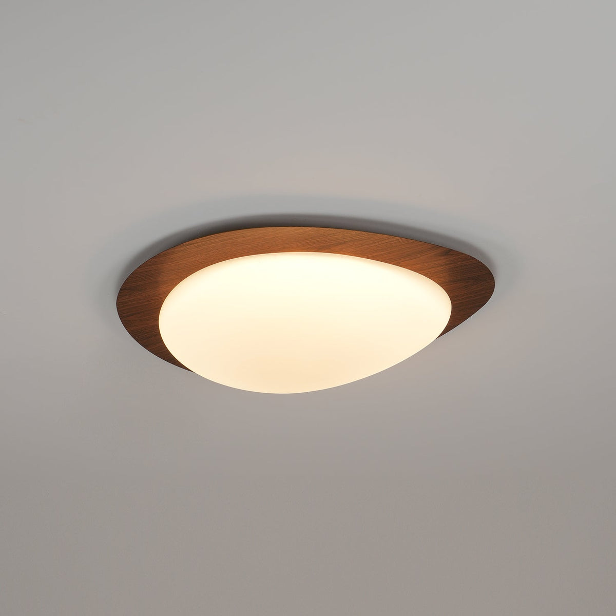 Olivier Pebble Walnut Ceiling Light