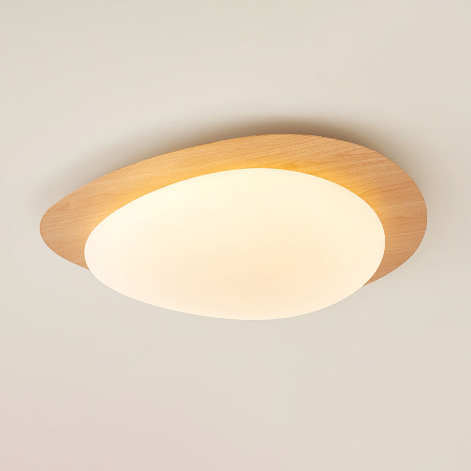 Olivier Pebble Walnut Ceiling Light