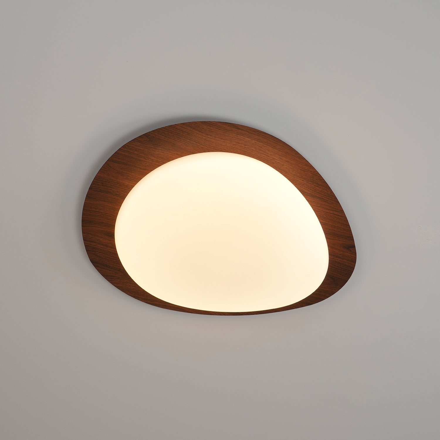 Olivier Pebble Walnut Ceiling Light