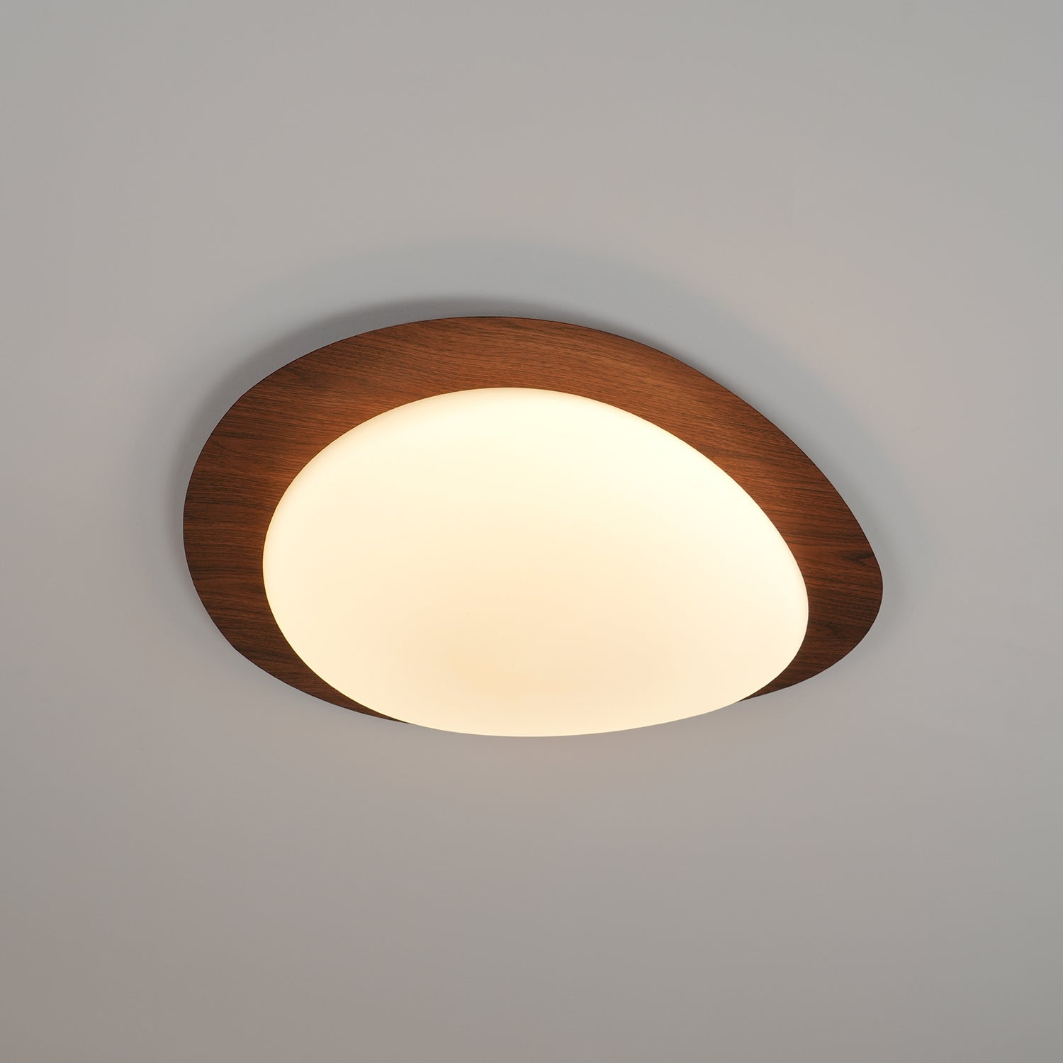 Olivier Pebble Walnut Ceiling Light
