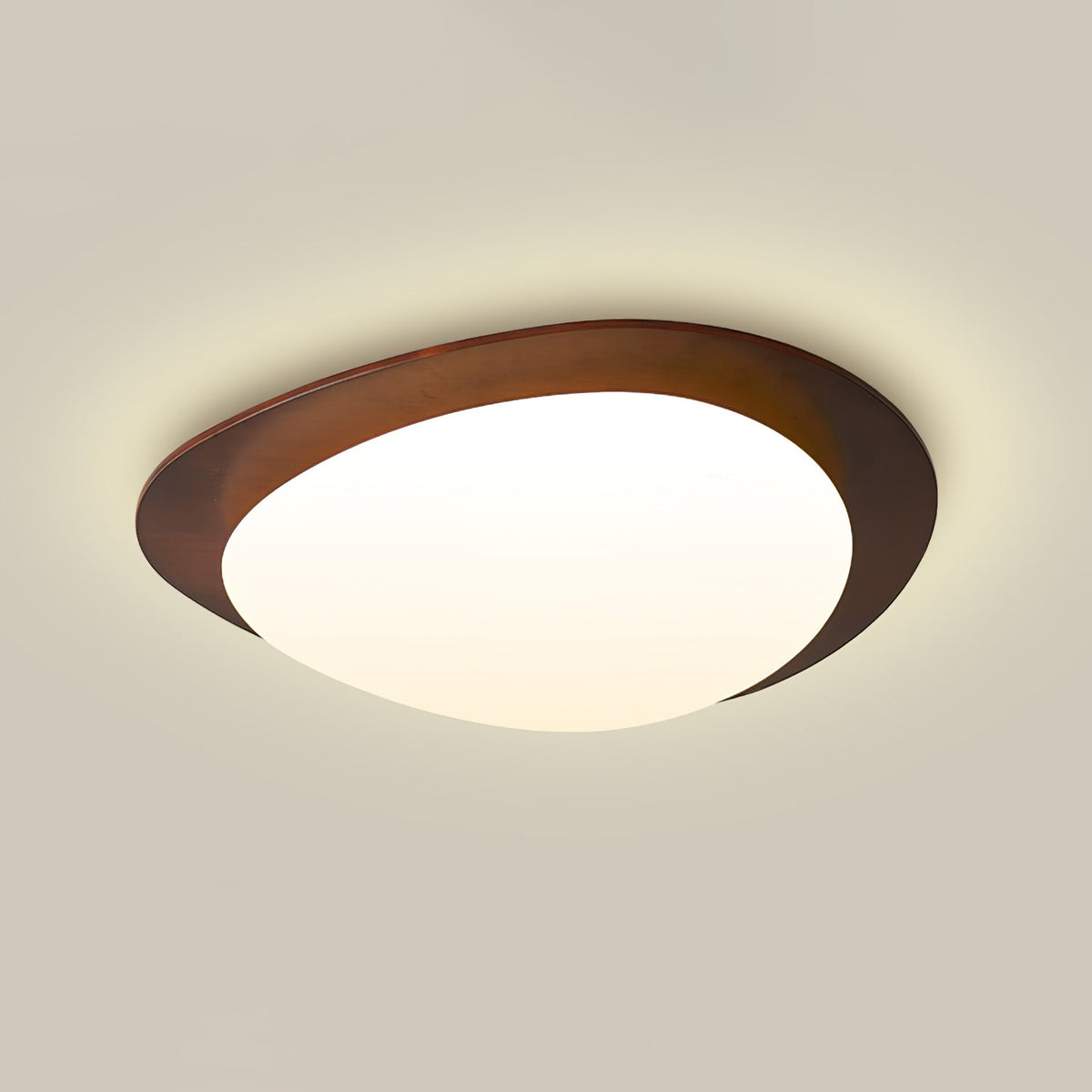 Evory Ceiling Light Wooden Walnut Pebble