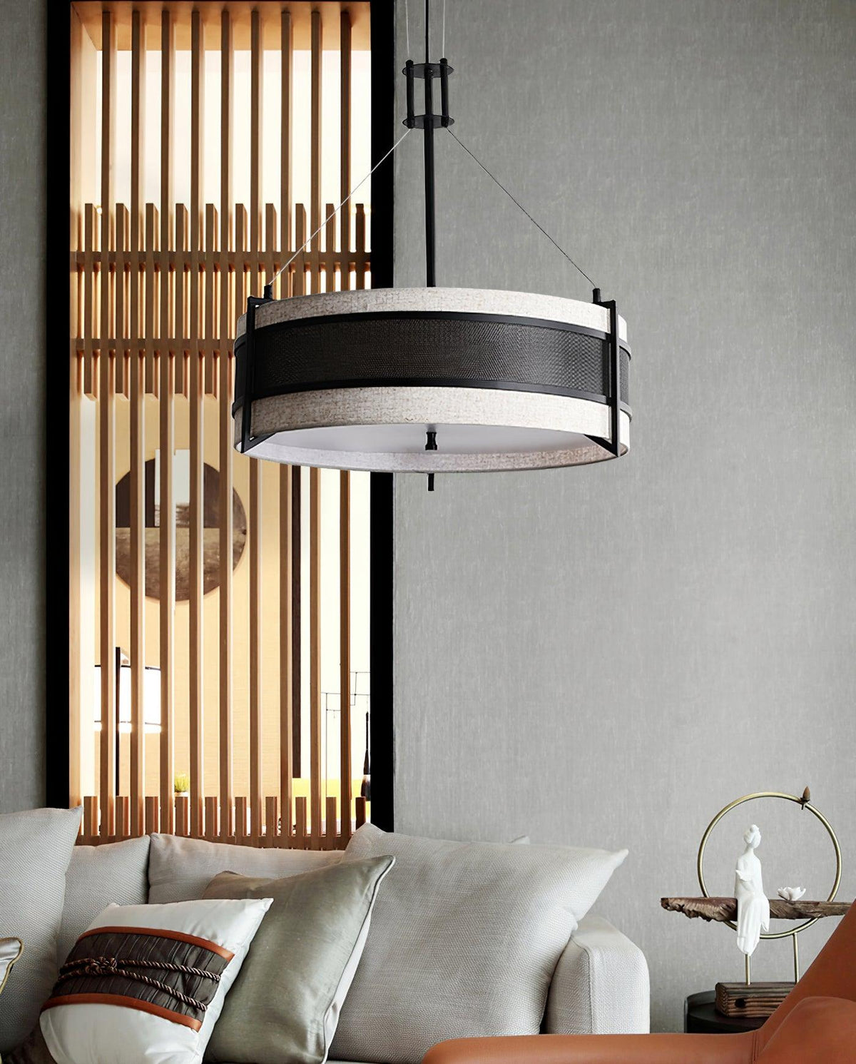 Rivanora Chandelier Pedesina Black Mesh LED