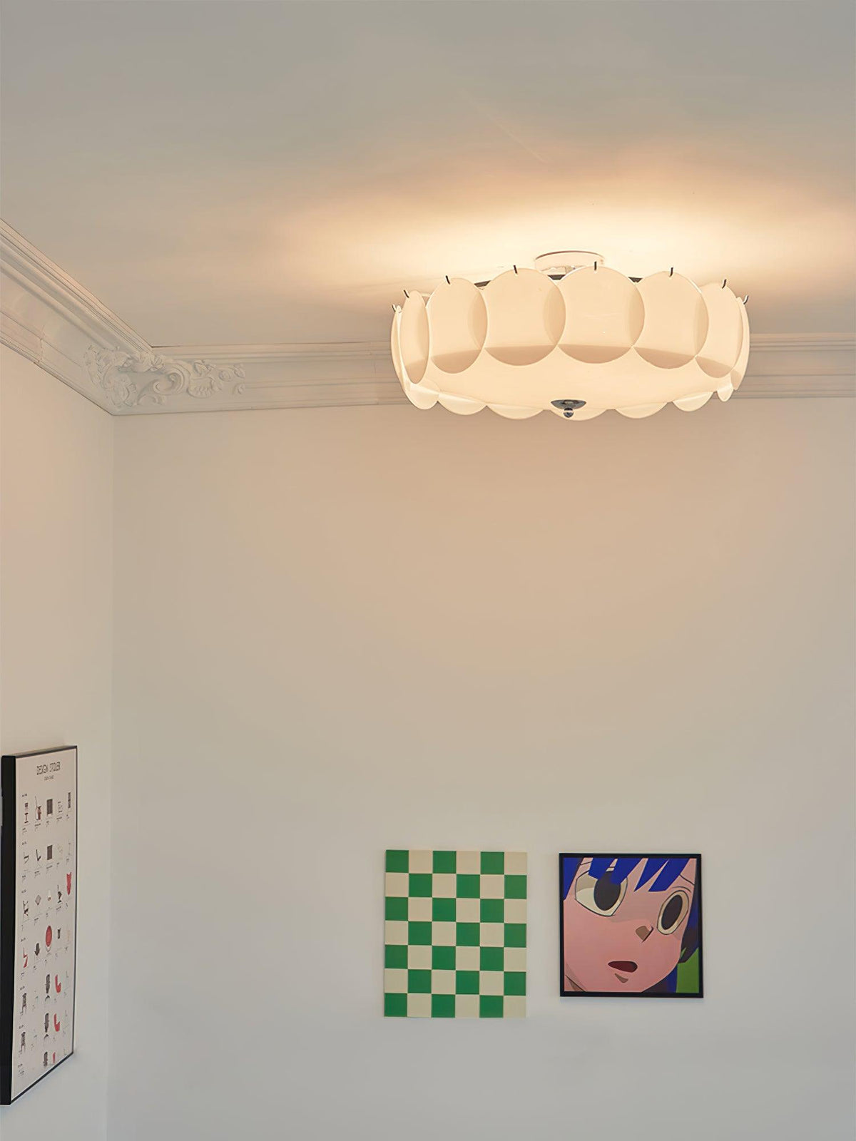 Brolin Ceiling Light Glass Glamorous Ripple