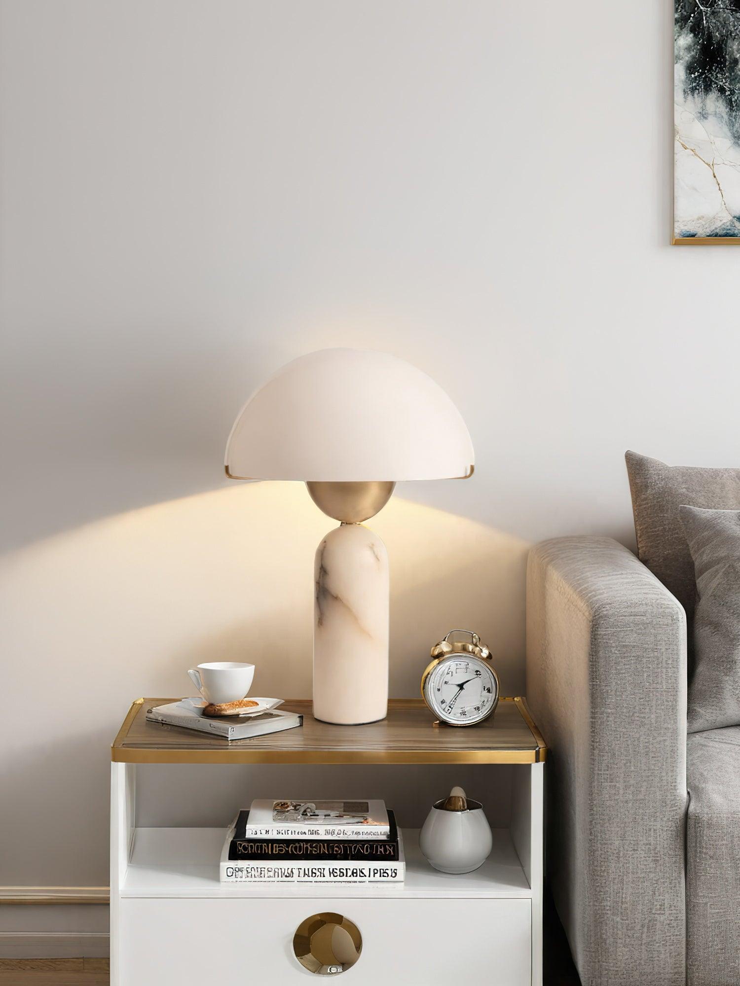 Veviniel Alabaster Table Lamp - Neutral Decor