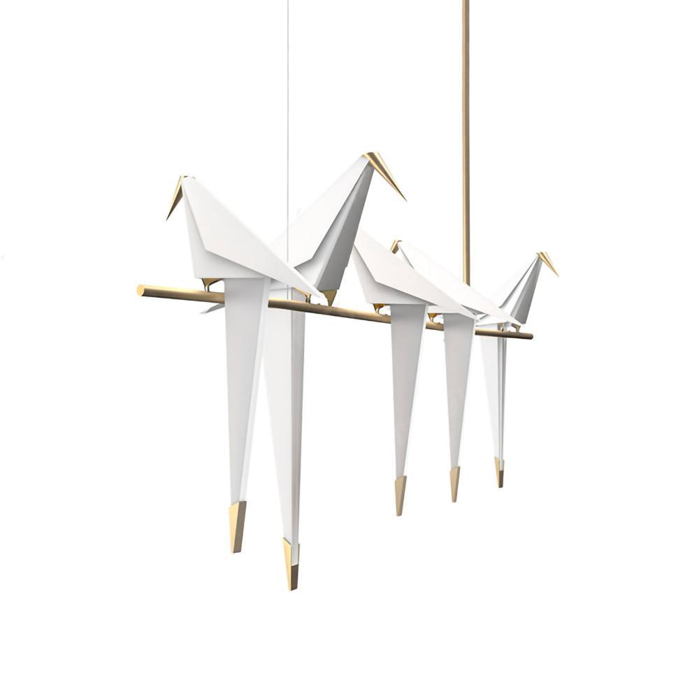 Lunuian Chandelier Paper Crane Bird Sculptural LED