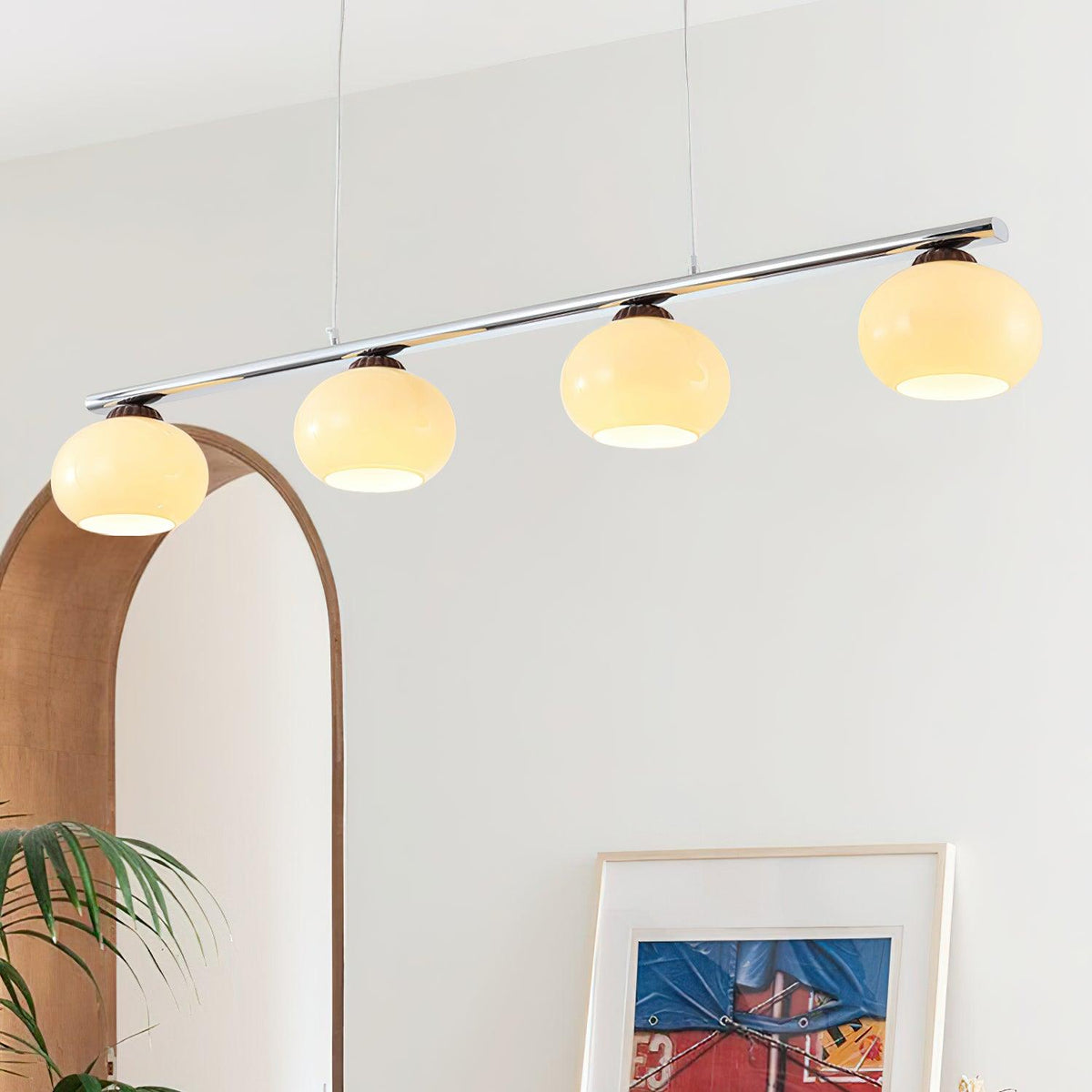 Eixu Chandelier Linear Glass Persimmon Shades
