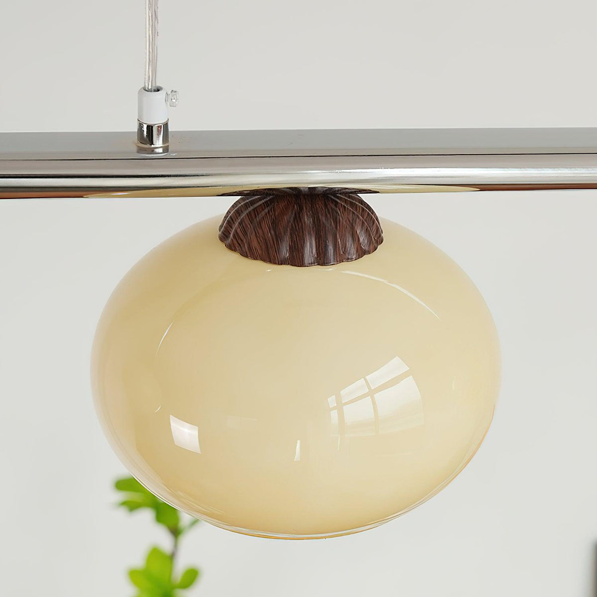 Eixu Chandelier Linear Glass Persimmon Shades