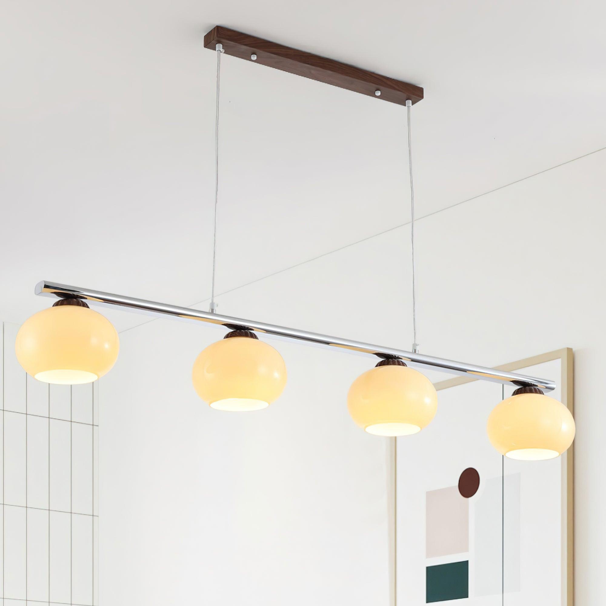 Eixu Chandelier Linear Glass Persimmon Shades