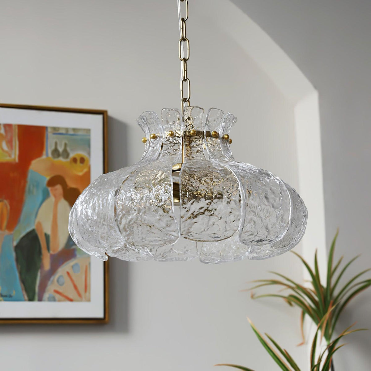 Ariv Brass & Glass Glam Pendant Light