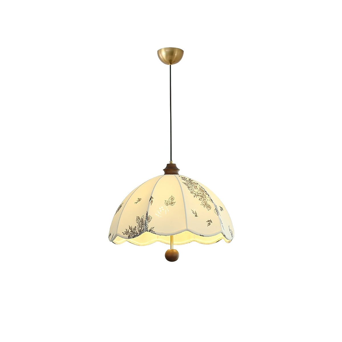 Vevenir Petal Whisper Wood Fabric Pendant Lamp