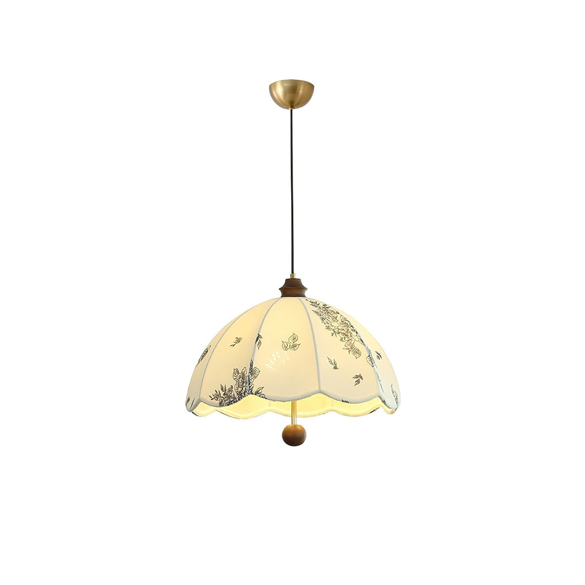 Vevenir Petal Whisper Wood Fabric Pendant Lamp