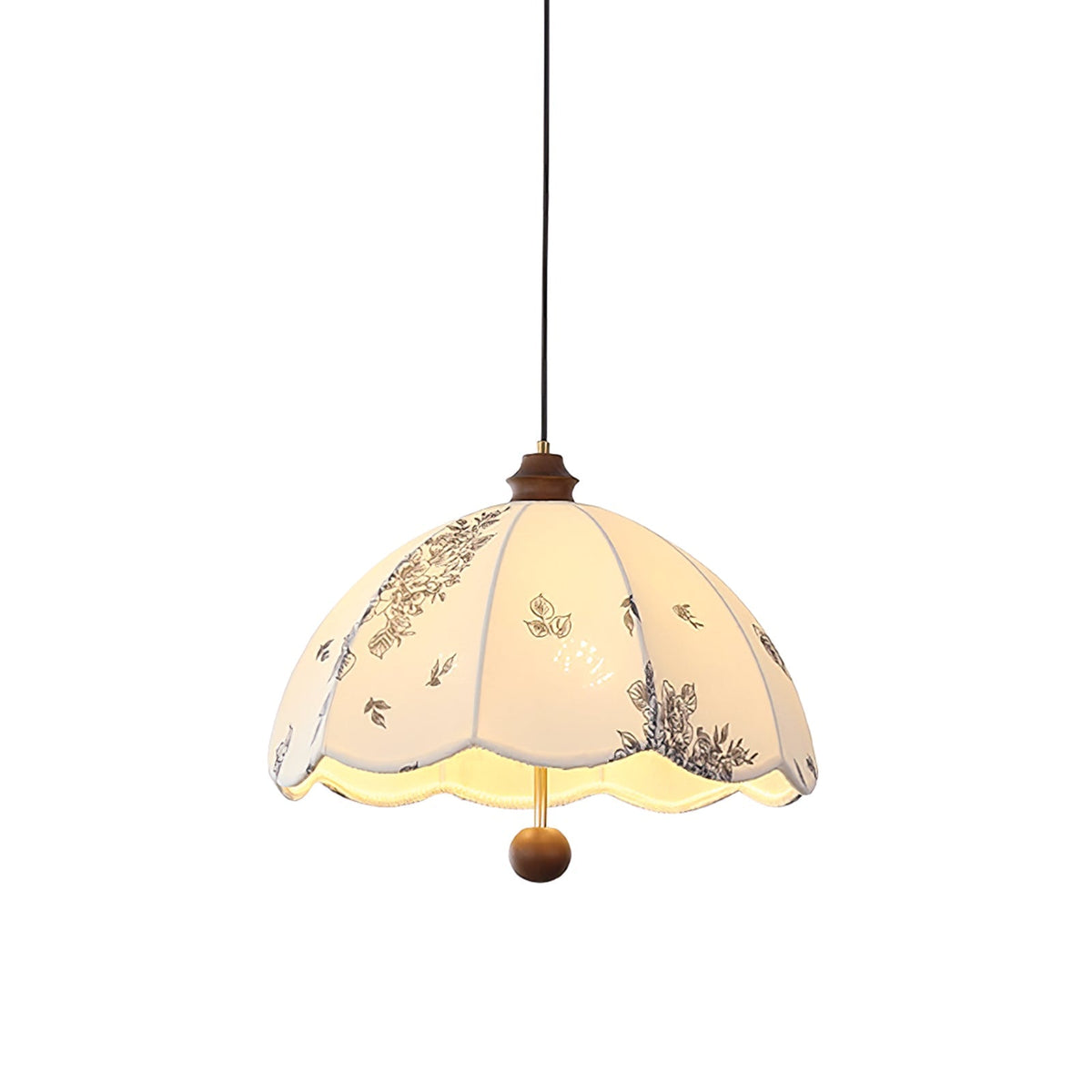 Vevenir Petal Whisper Wood Fabric Pendant Lamp