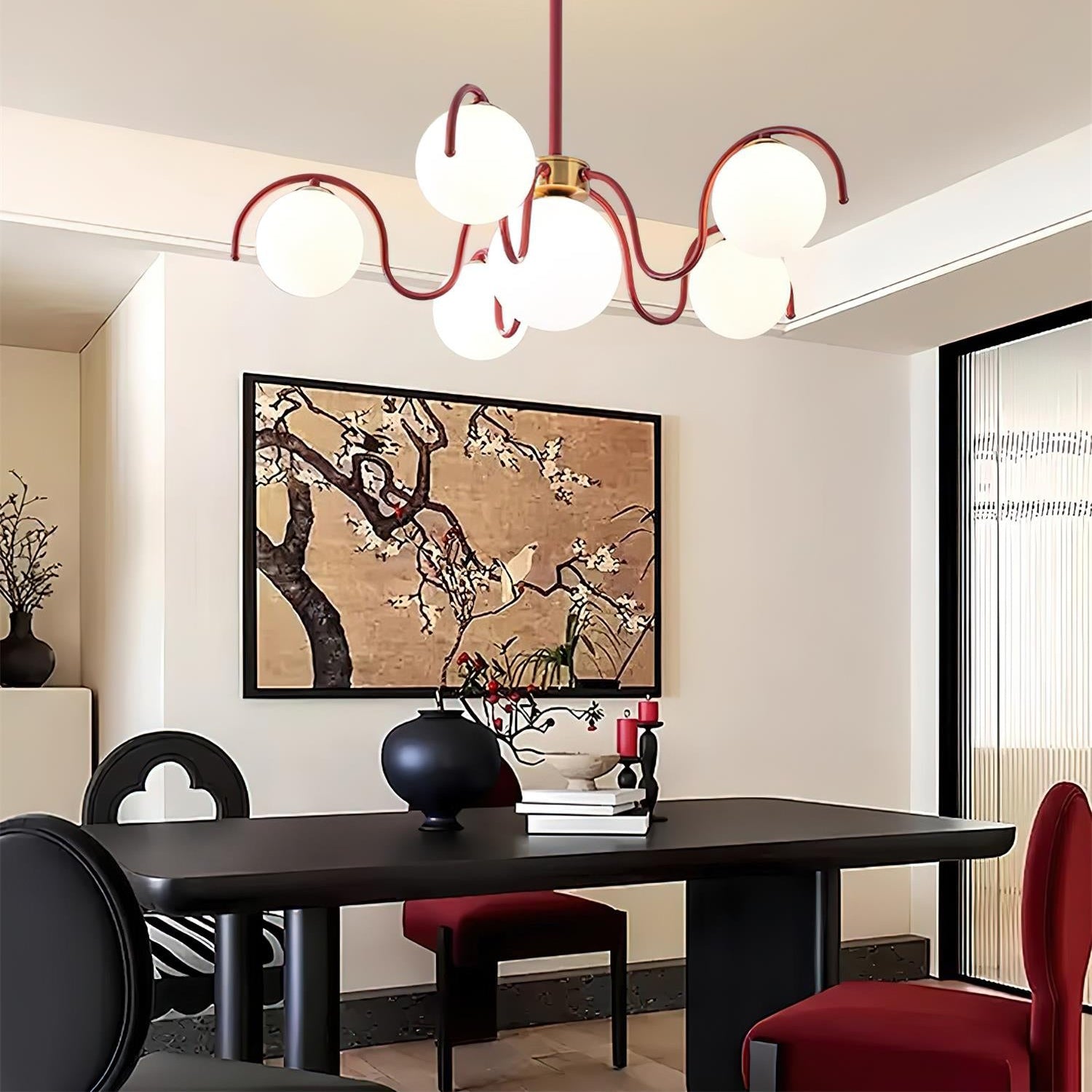 Aria Chandelier Blossom Cruving Arm - Neutral Decor