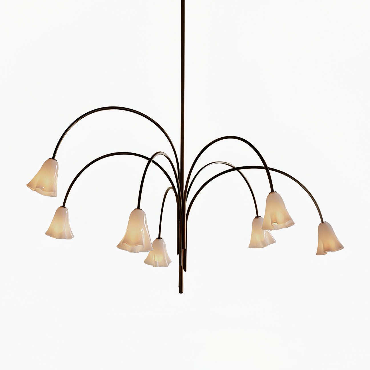 Lioreriel Chandelier Blossom Petal Glass Arms