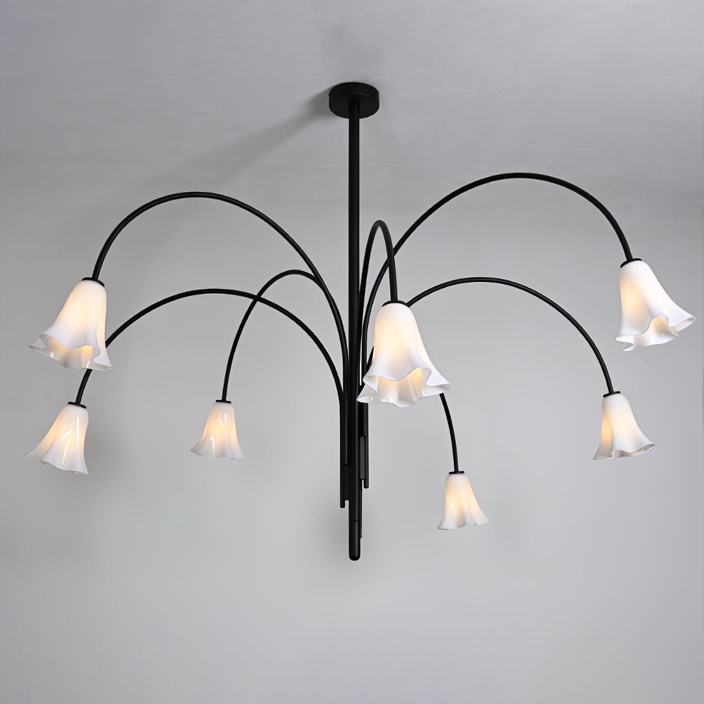 Lioreriel Chandelier Blossom Petal Glass Arms