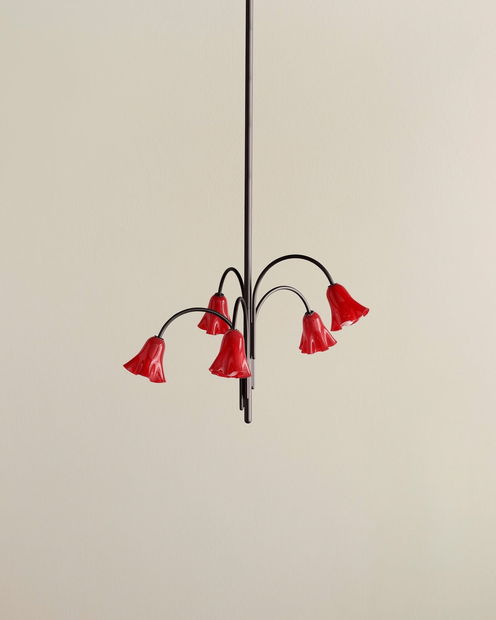 Lioreriel Chandelier Blossom Petal Glass Arms