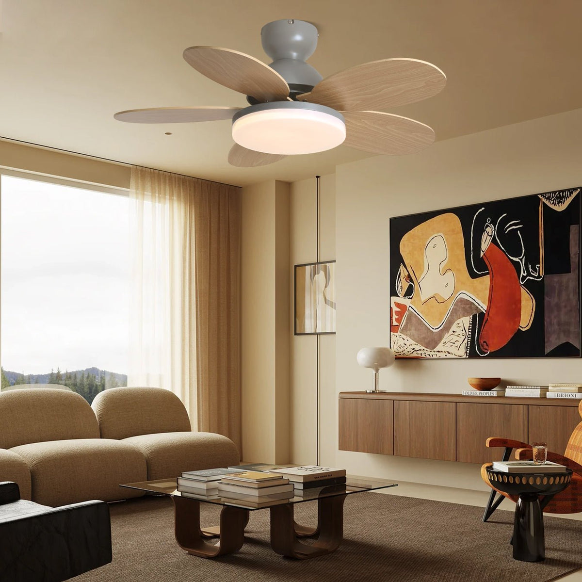 Lucien Morandi Metal Ceiling Fan Light