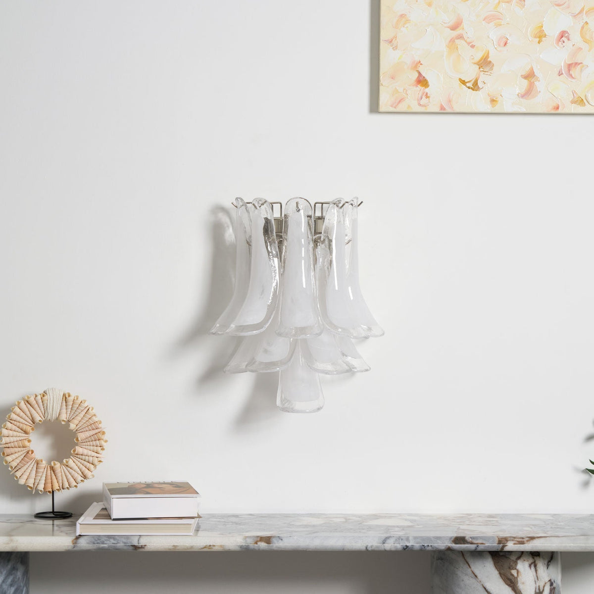 Eiraira Wall Light Petal Shaped Glass Vintage Artistic