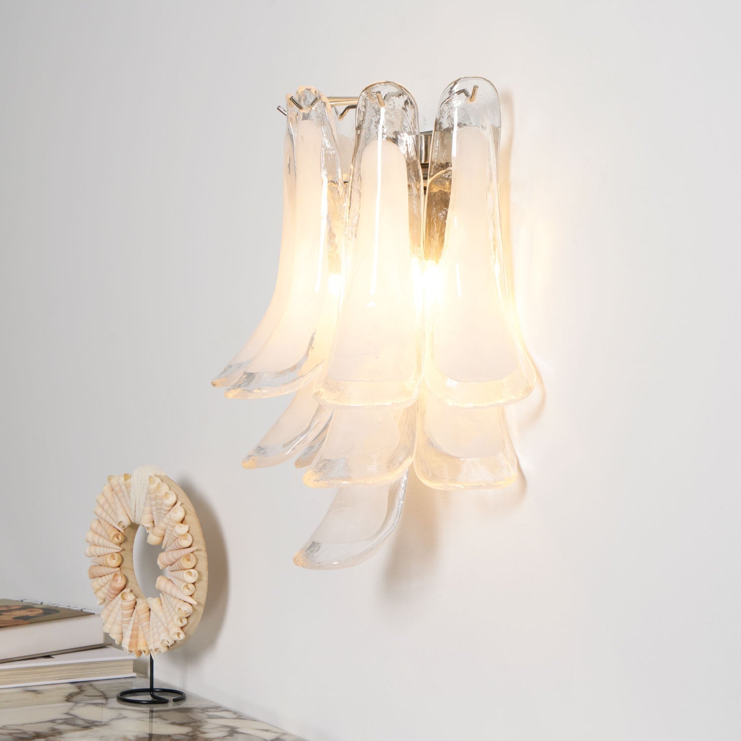 Eiraira Wall Light Petal Shaped Glass Vintage Artistic
