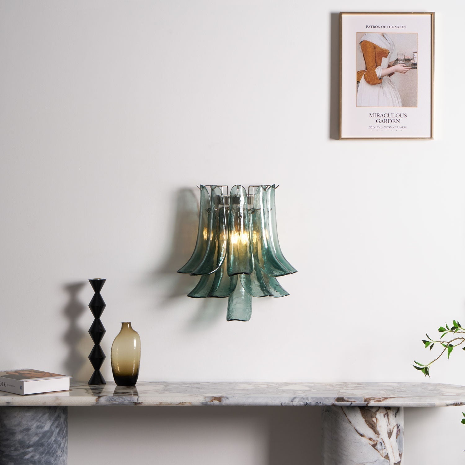 Eiraira Wall Light Petal Shaped Glass Vintage Artistic