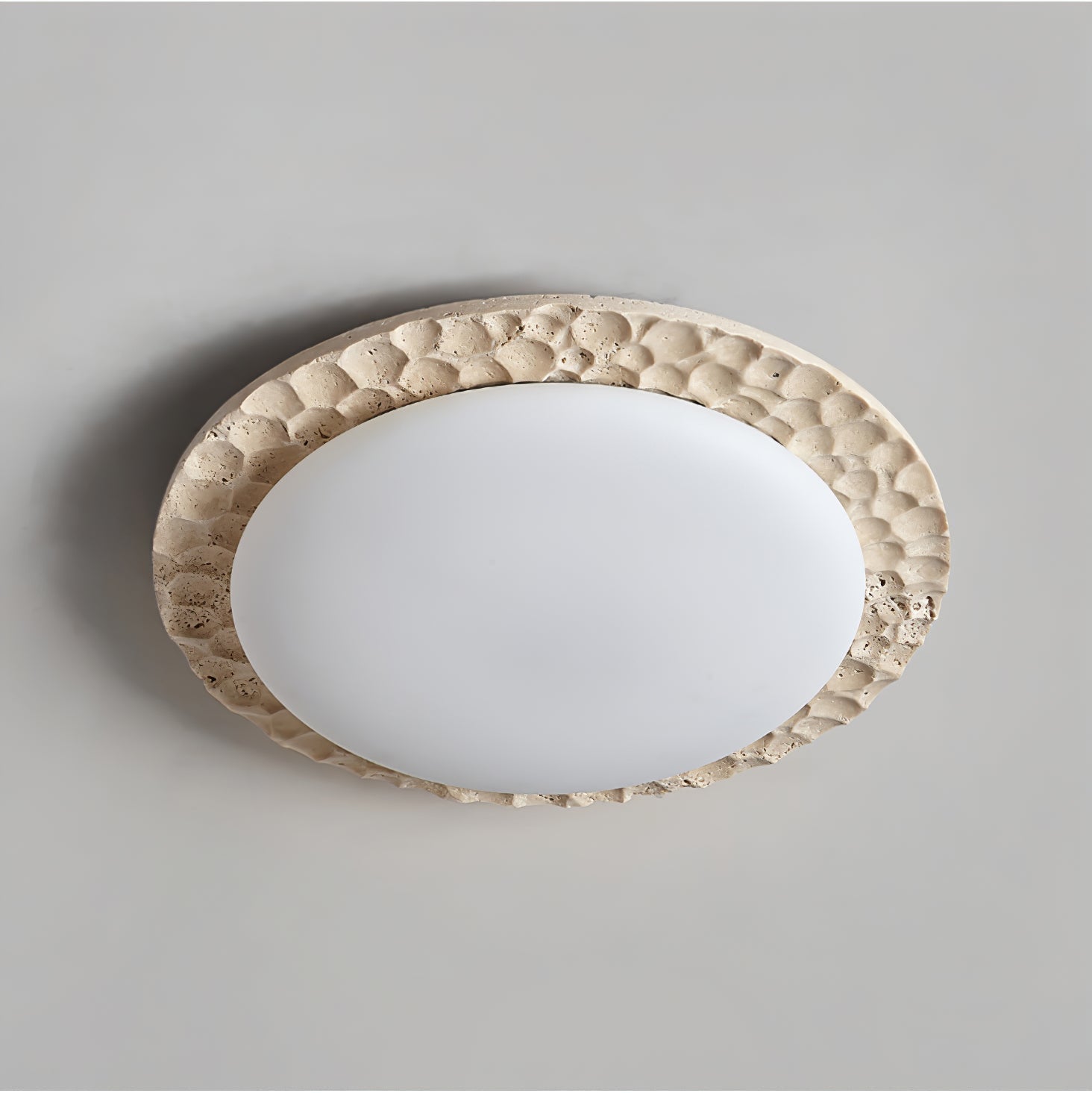 Cascade Travertine Carved Ceiling Light