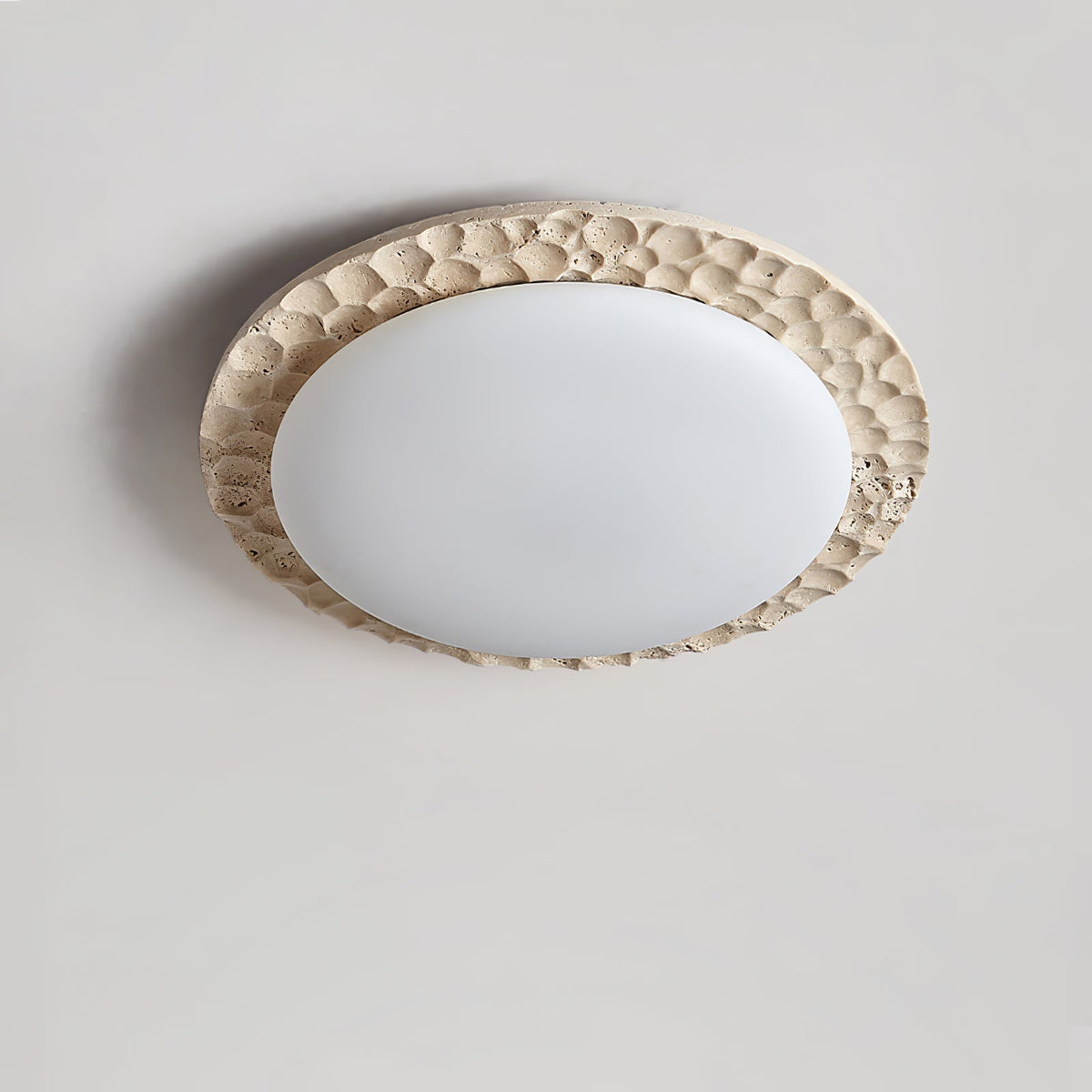 Cascade Travertine Carved Ceiling Light