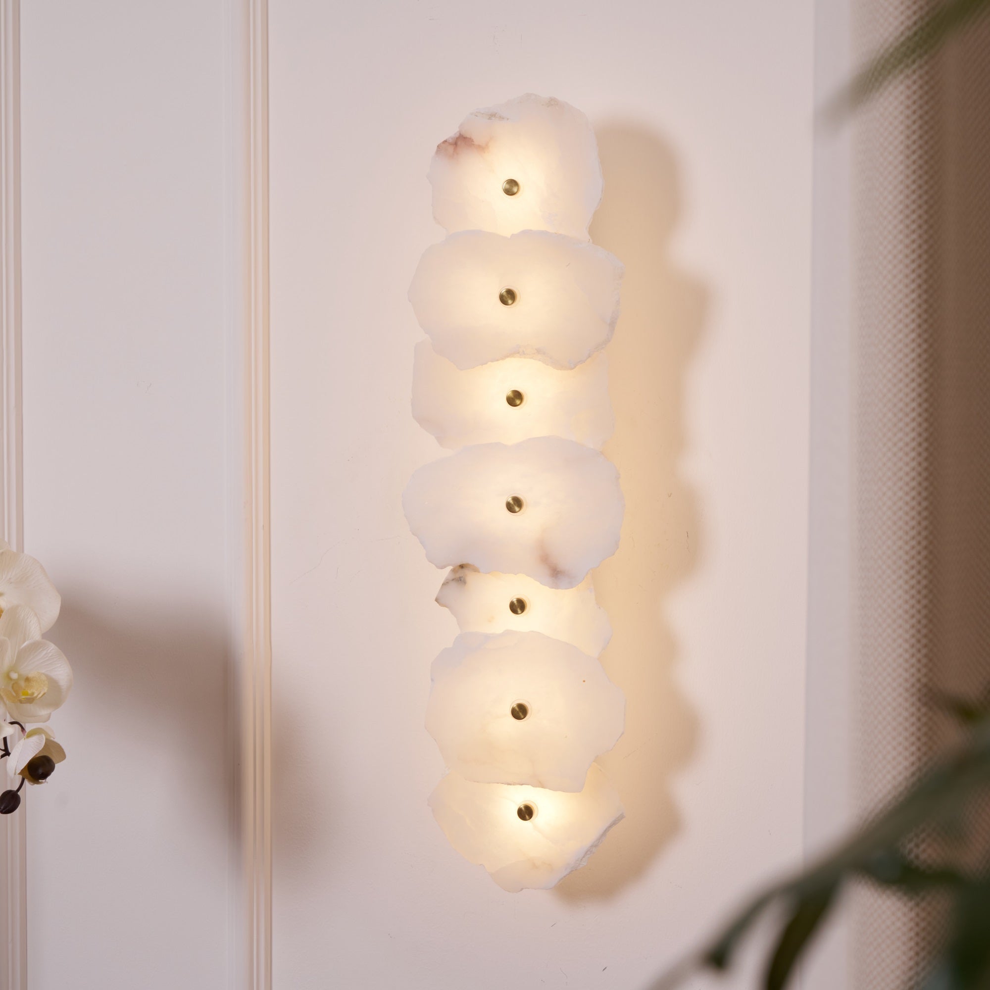Alaeila Floral Cluster Alabaster Wall Light - Neutral Decor