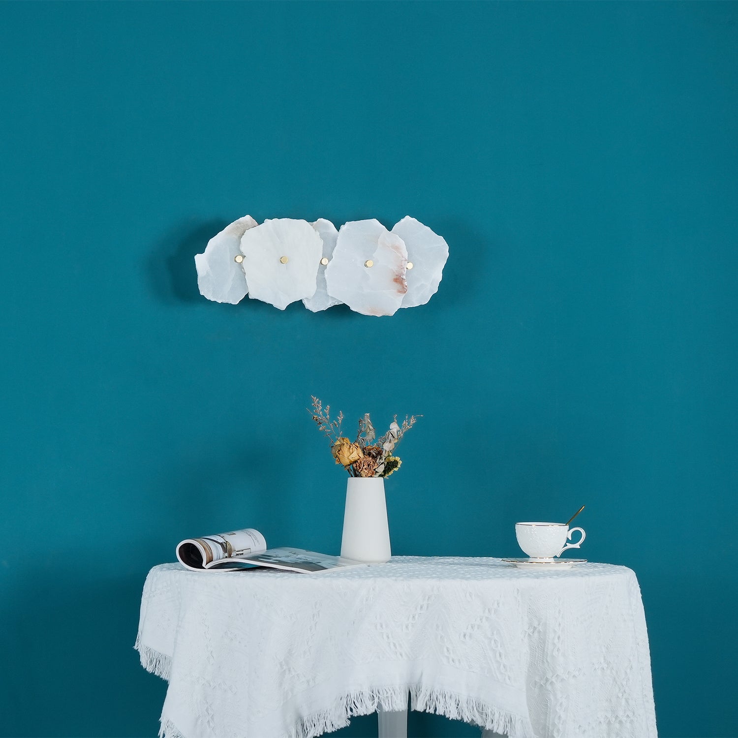 Victor Alabaster Flower Wall Lamp