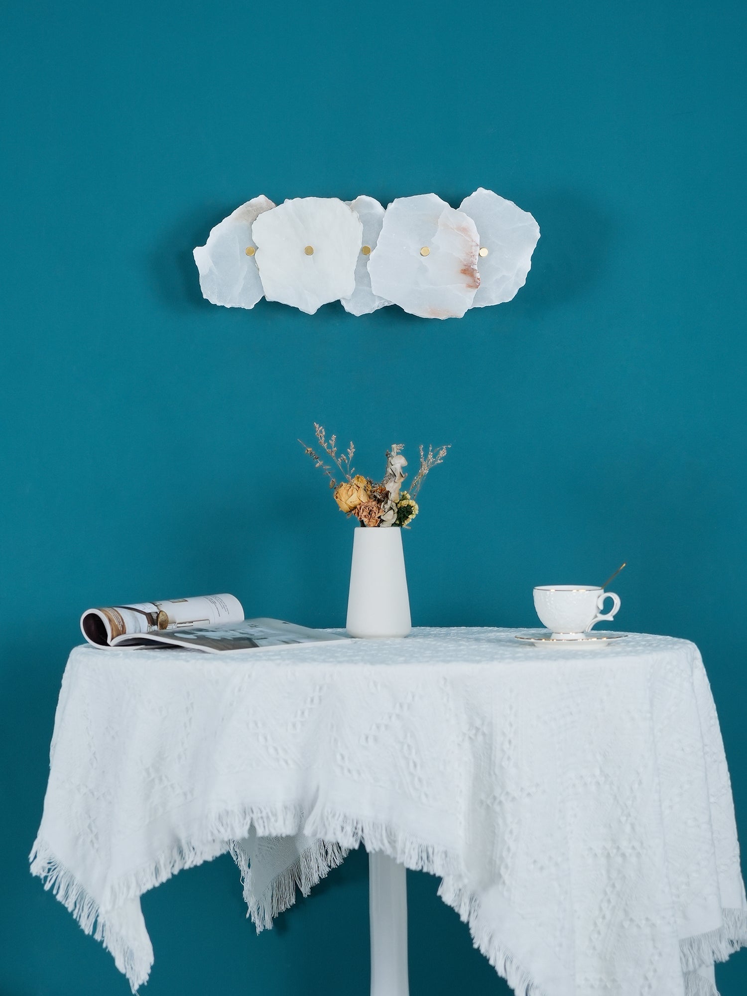 Alaeila Floral Cluster Alabaster Wall Light - Neutral Decor