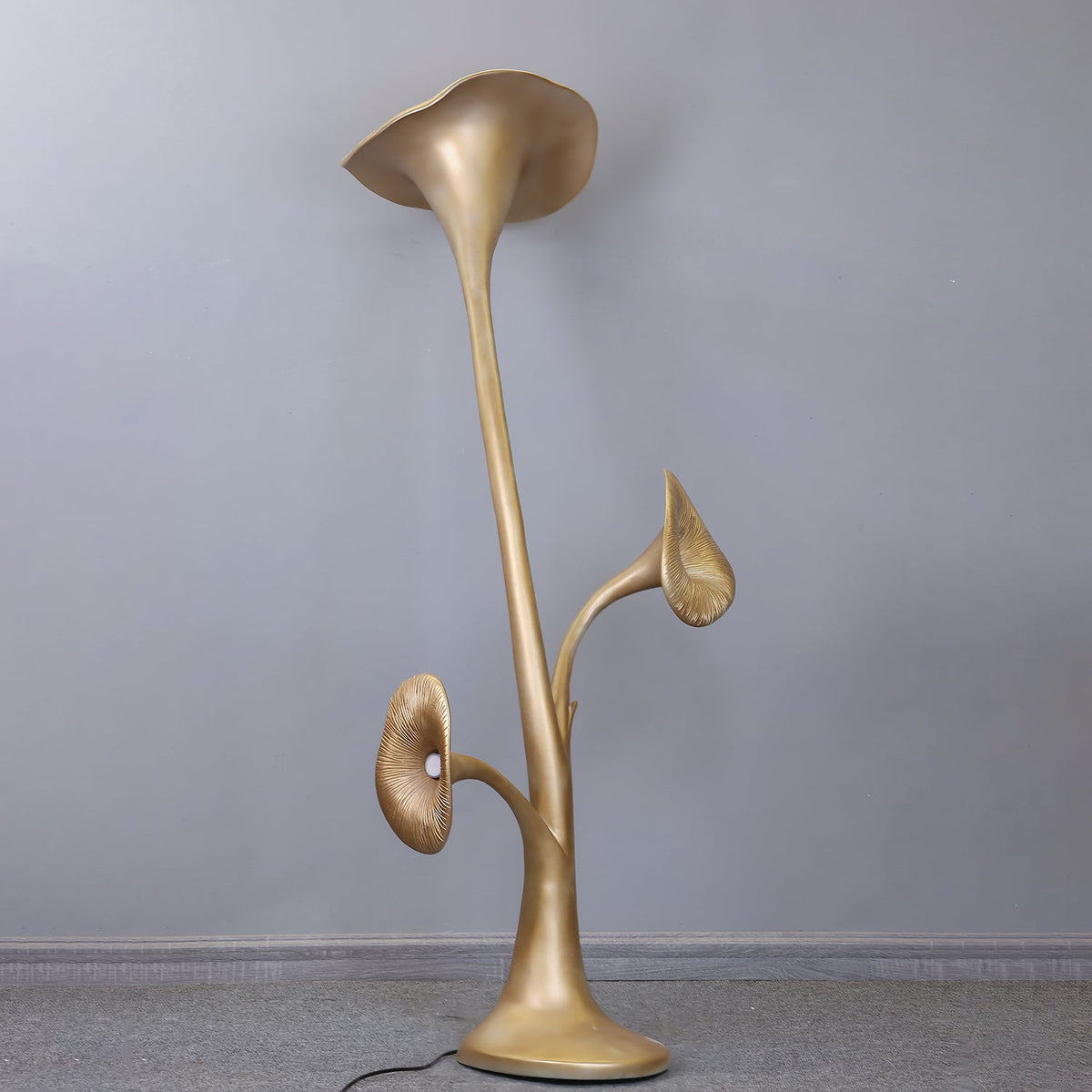 Esole Floral Brass Floor Lamp
