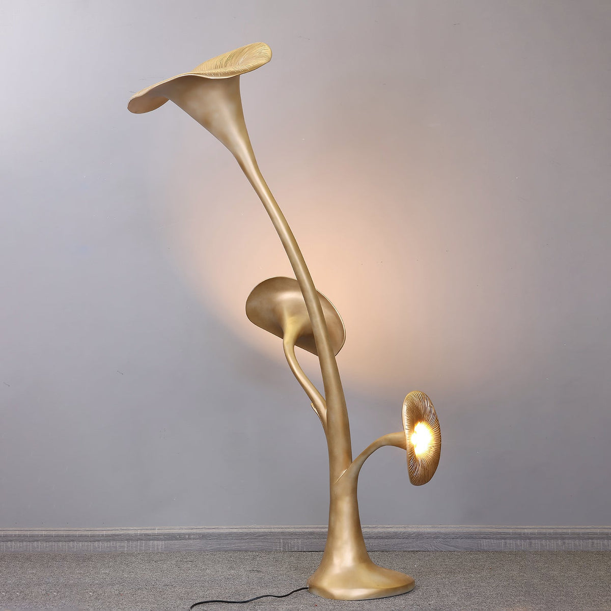 Esole Floral Brass Floor Lamp