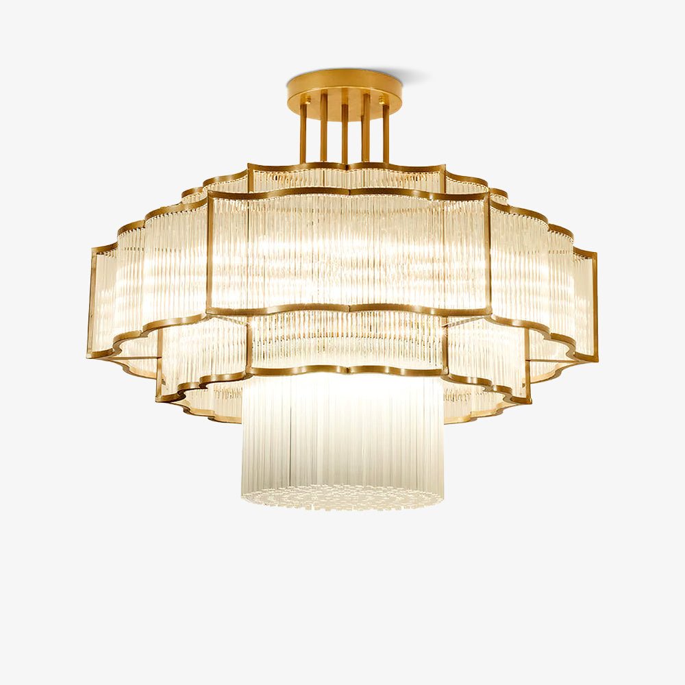 Eirelaine Chandelier Gold Black Glass