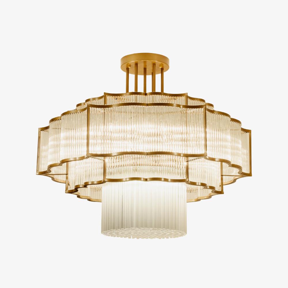 Eirelaine Chandelier Gold Black Glass