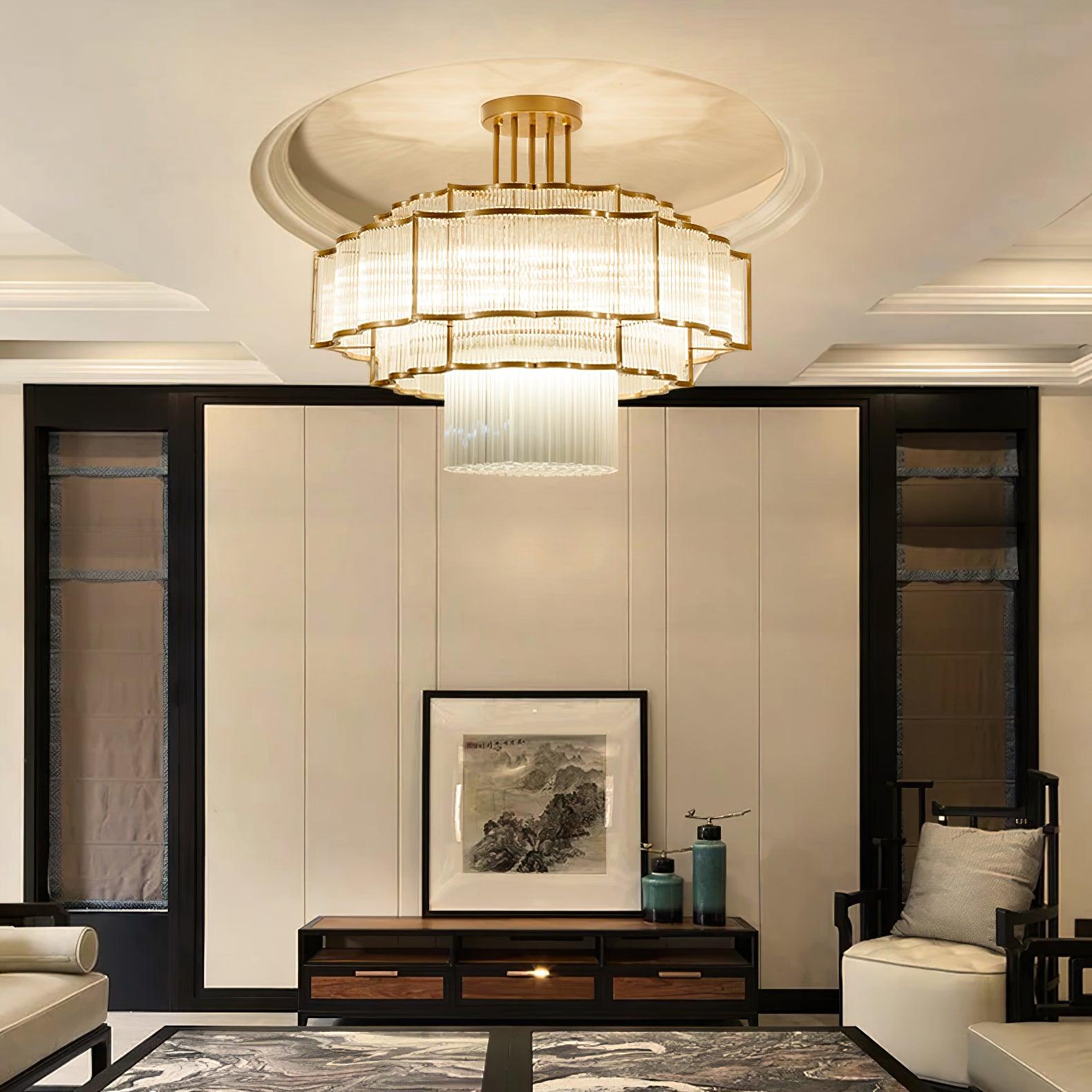 Eirelaine Chandelier Gold Black Glass