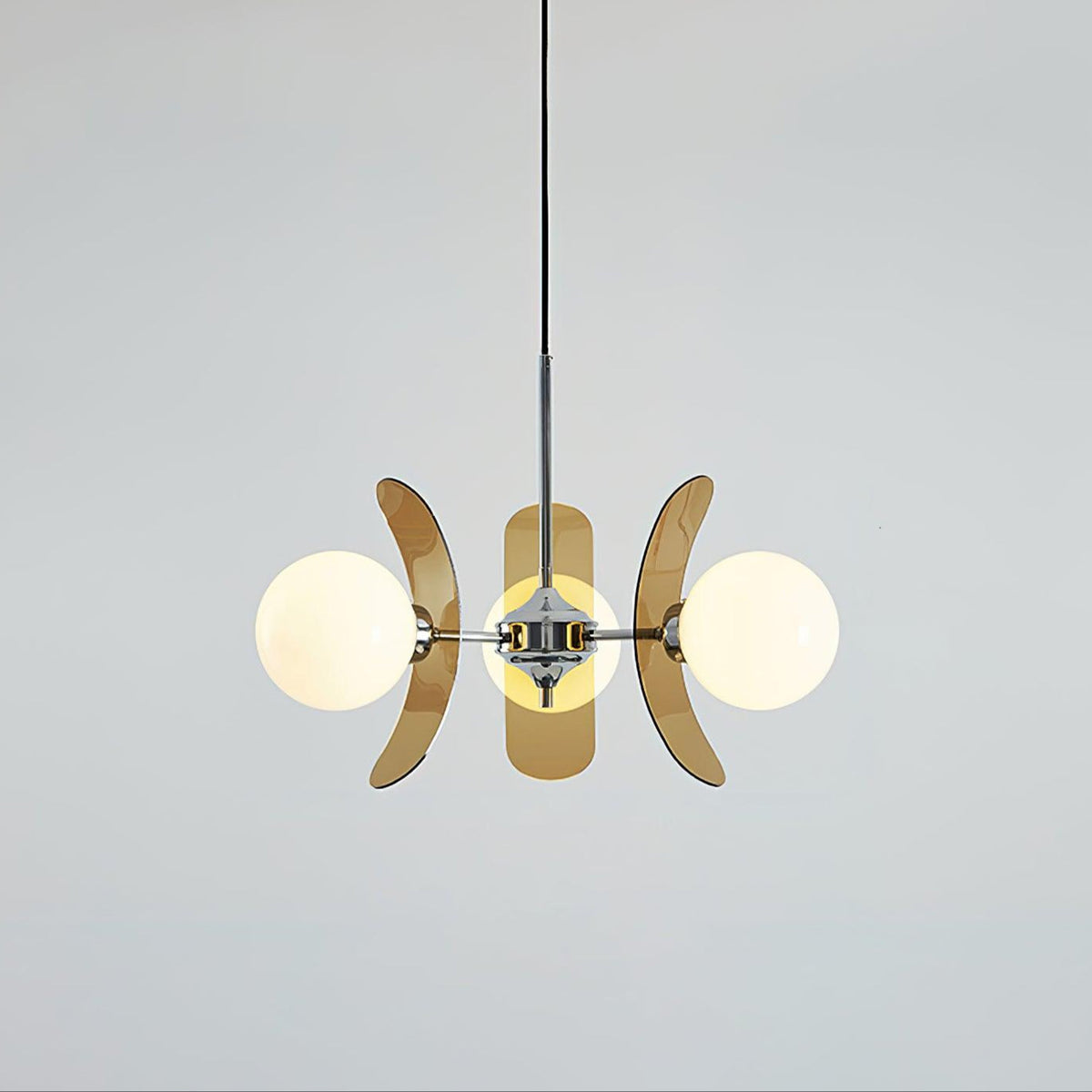 Quay Chandelier Phosphorescent Glass Lampshade