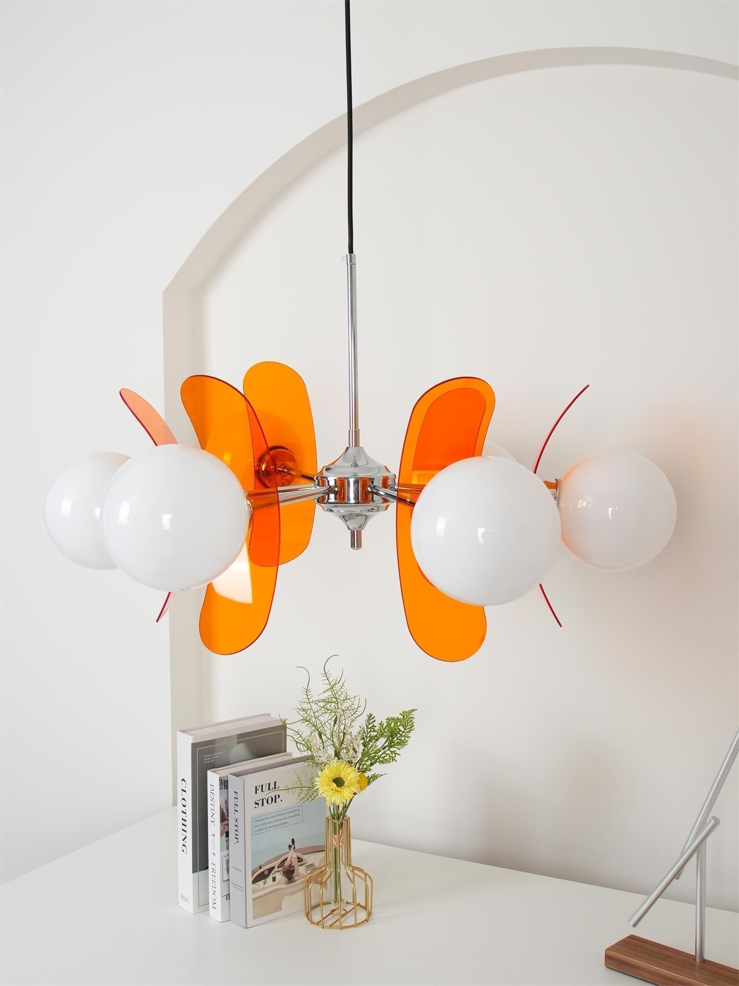 Quay Chandelier Phosphorescent Glass Lampshade